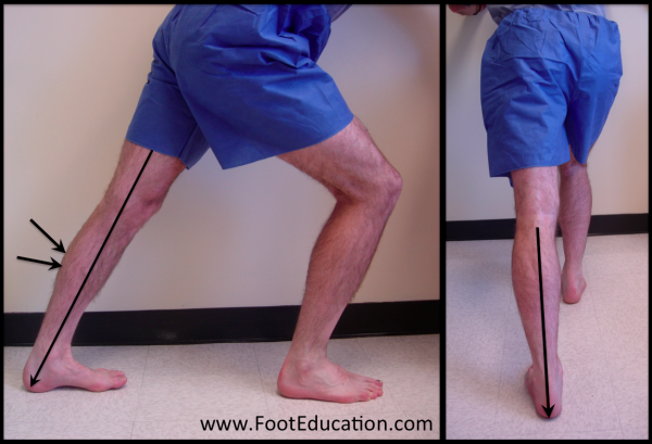 Calf stretch with back leg straight