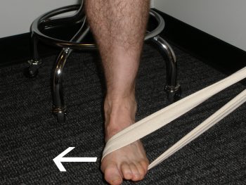 Resisted Inversion exercise to strengthen ankle everters