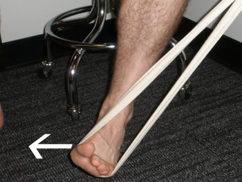 Resisted Inversion exercise to strengthen ankle everters